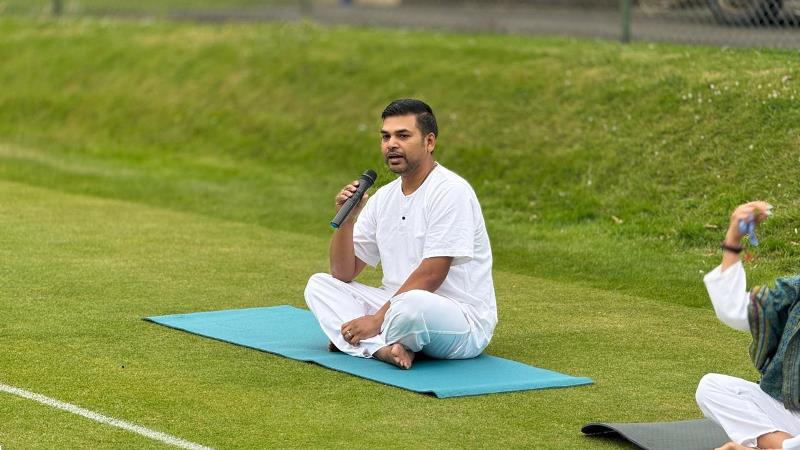 Celebrated International Day Of Yoga at Grange Cricket Club, Edinburgh